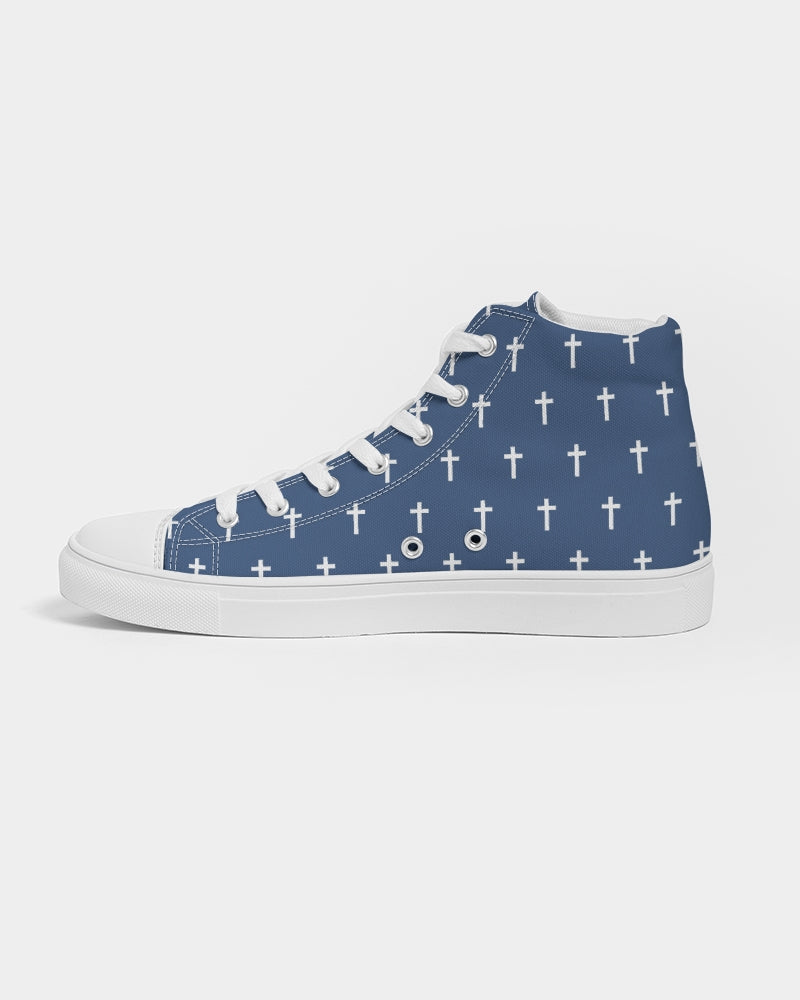 Mini Cross: Women's Navy Canvas Hightop Shoe