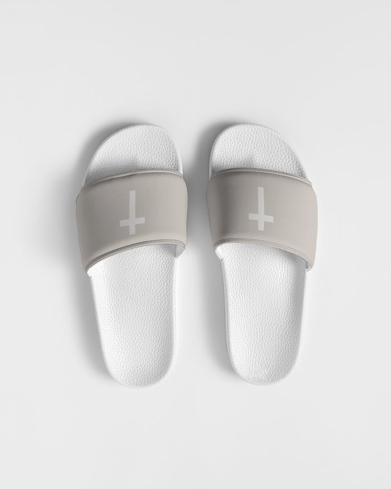 Simple Cross: Women's Taupe Slide Sandal