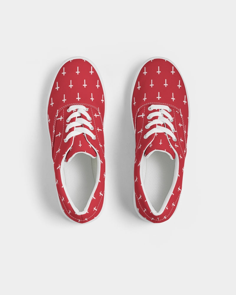 Mini Cross: Men's Red Canvas Lace Up Shoe