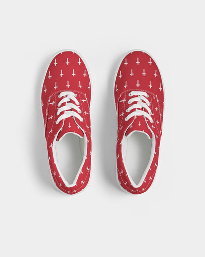 Mini Cross: Men's Red Canvas Lace Up Shoe