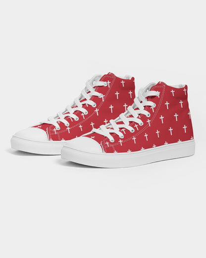 Mini Cross: Women's Red Canvas Hightop Shoe