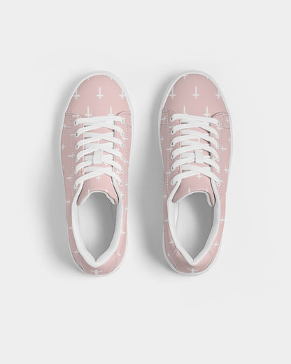 Mini Cross: Women's Pink Vegan Leather Sneaker