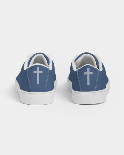 Simple Cross: Men's Navy Vegan Leather Sneaker