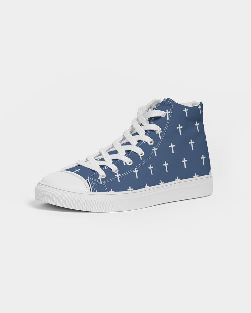 Mini Cross: Women's Navy Canvas Hightop Shoe