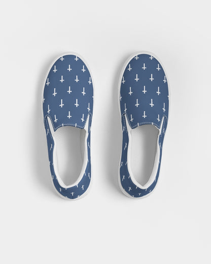 Mini Cross: Women's Navy Canvas Slip On Shoe