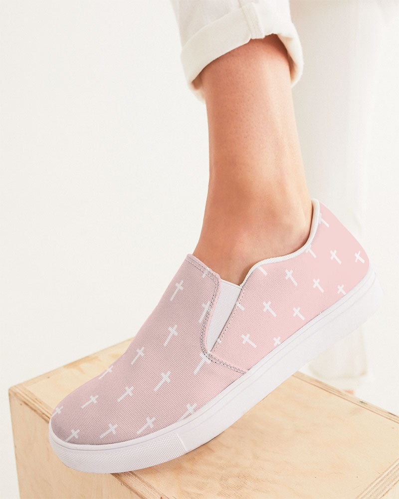 Mini Cross: Women's Pink Canvas Slip On Shoe