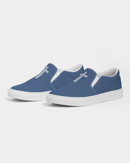 Simple Cross: Women's Navy Canvas Slip On Shoe