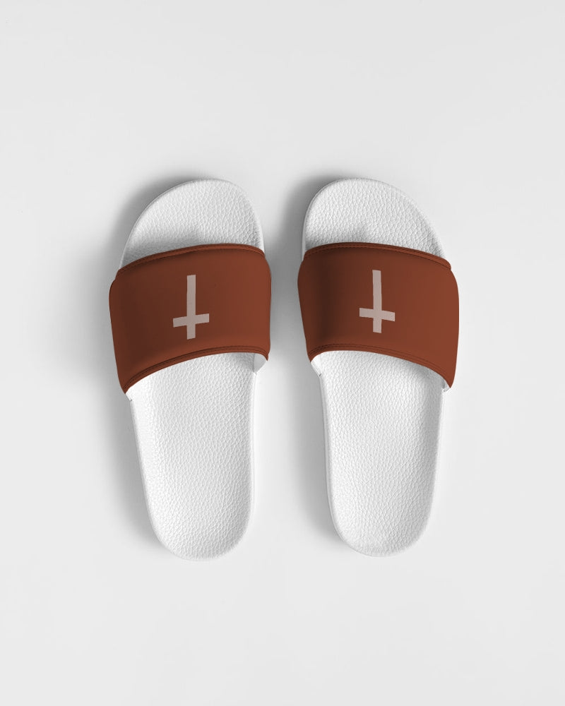 Simple Cross: Women's Maroon Slide Sandal