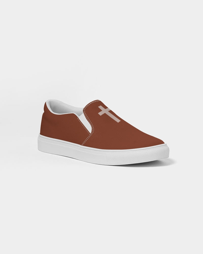 Simple Cross: Women's Maroon Canvas Slip On Shoe