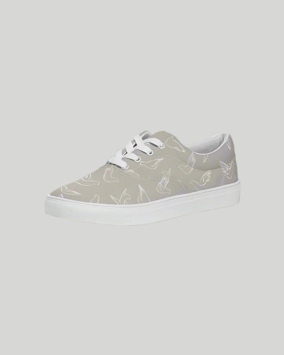 Doves: Men's Taupe Canvas Lace Up Sneaker