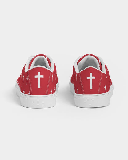 Mini Cross: Men's Red Vegan Leather Sneaker