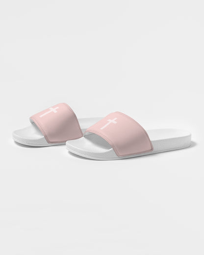 Simple Cross: Men's Pink Slide Sandal