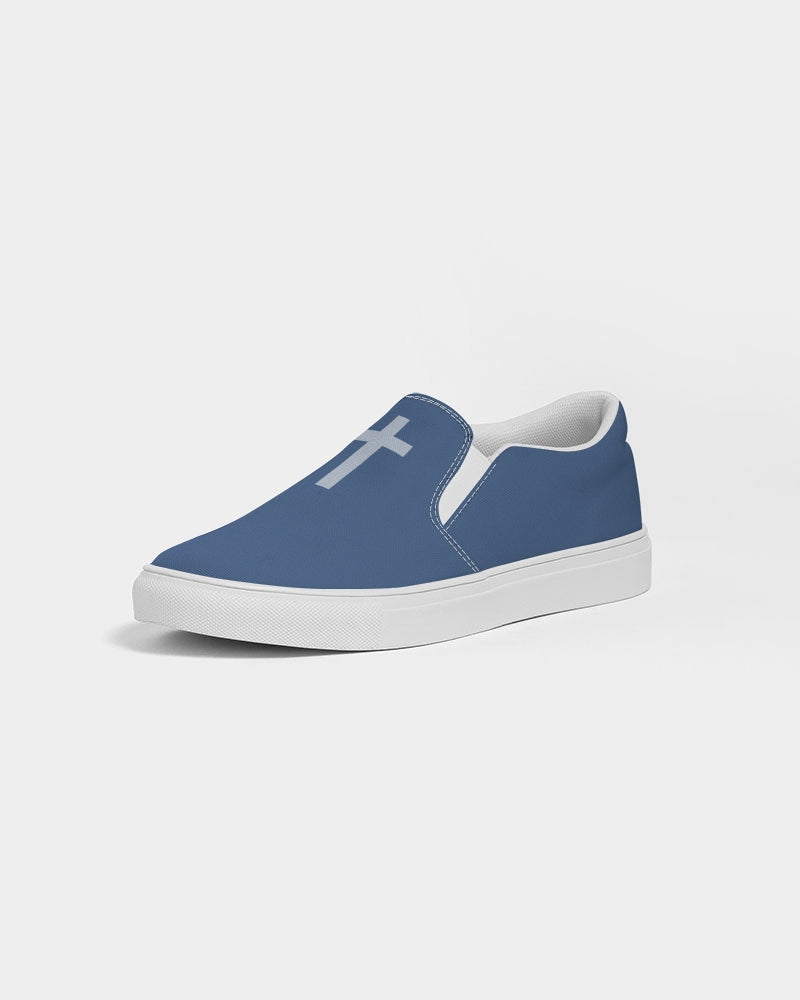 Simple Cross: Men's Navy Canvas Slip On Shoe