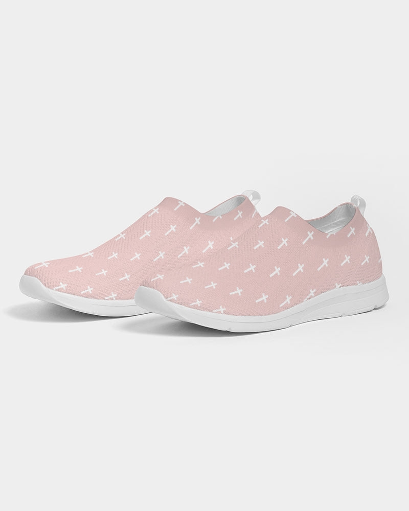 Mini Cross: Women's Pink Flyknit Slip On Shoe