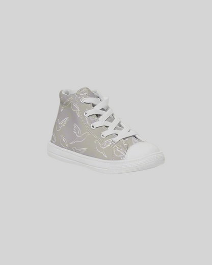 Doves: Kids Taupe Canvas Hightop Shoe