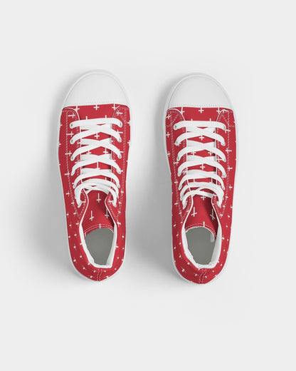 Mini Cross: Men's Red Canvas Hightop Shoe