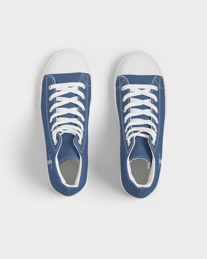 Simple Cross: Women's Navy Canvas Hightop Shoe