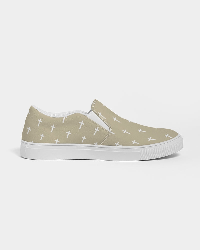 Mini Cross: Men's Tan Canvas Slip On Shoe