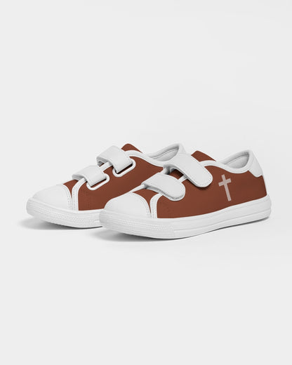 Simple Cross: Kids Maroon Velcro Sneaker