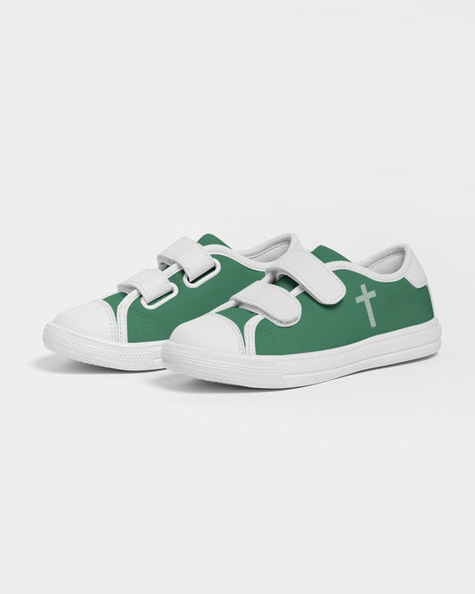 Simple Cross: Kids Green Velcro Sneaker