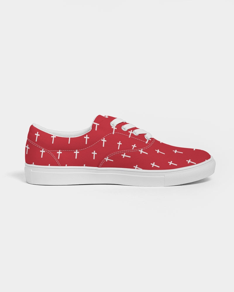 Mini Cross: Men's Red Canvas Lace Up Shoe