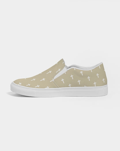 Mini Cross: Men's Tan Canvas Slip On Shoe