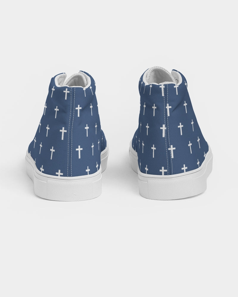 Mini Cross: Women's Navy Canvas Hightop Shoe