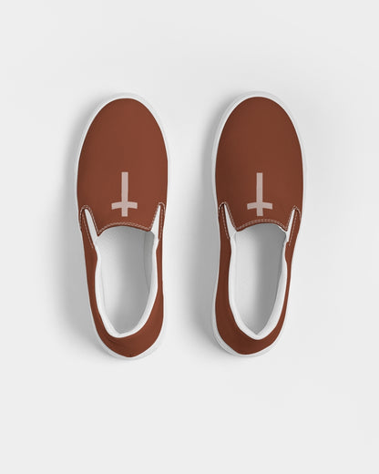 Simple Cross: Women's Maroon Canvas Slip On Shoe