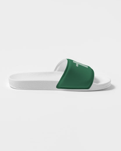 Simple Cross: Women's Green Slide Sandal