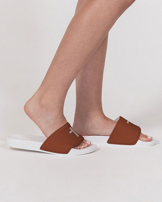 Simple Cross: Women's Maroon Slide Sandal