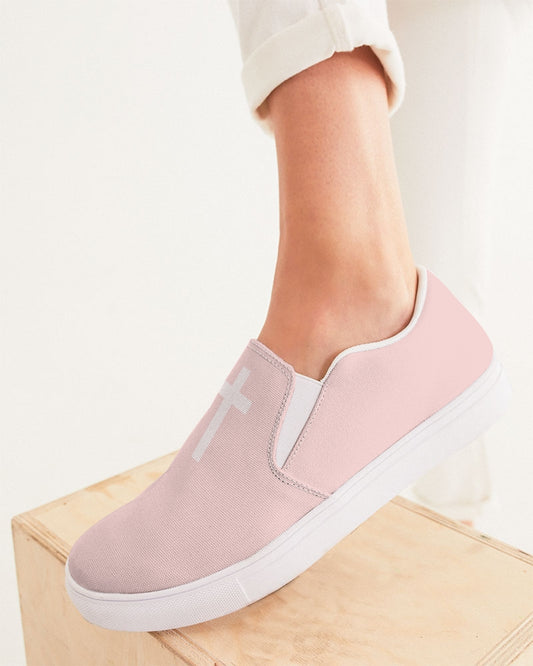 Simple Cross: Women's Pink Canvas Slip On Shoe