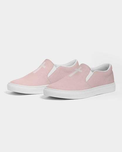 Simple Cross: Women's Pink Canvas Slip On Shoe