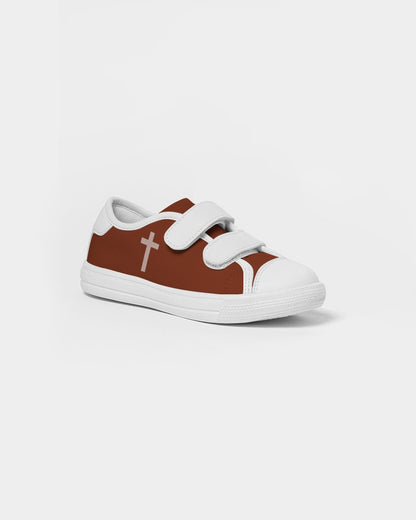 Simple Cross: Kids Maroon Velcro Sneaker