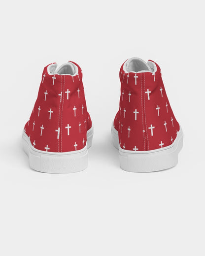 Mini Cross: Women's Red Canvas Hightop Shoe