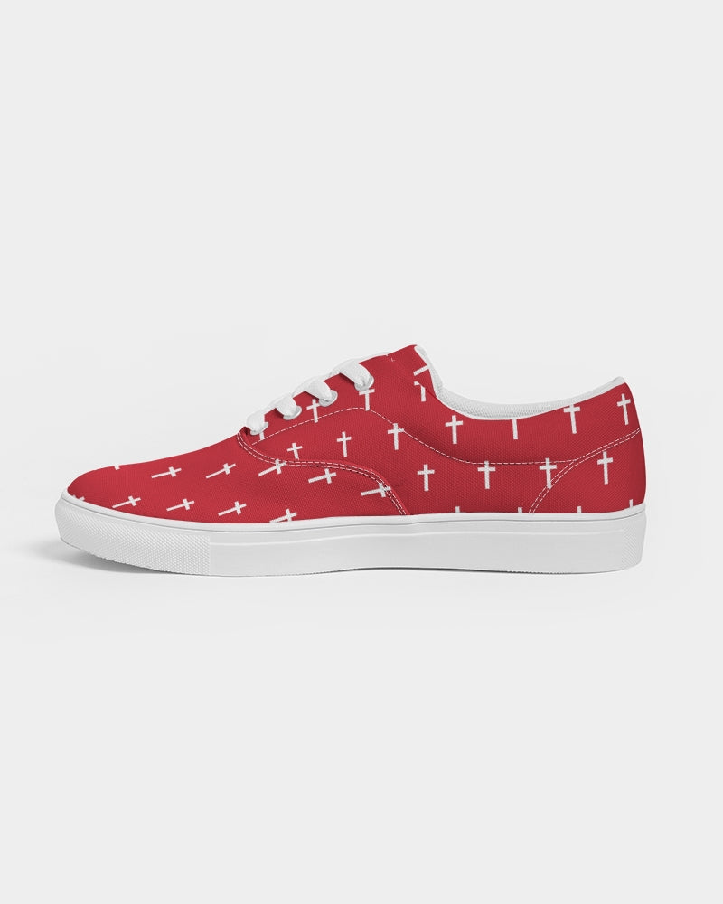 Mini Cross: Women's Red Canvas Lace Up Sneaker