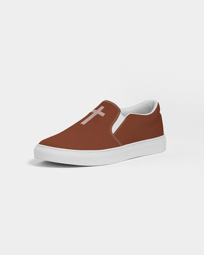 Simple Cross: Women's Maroon Canvas Slip On Shoe