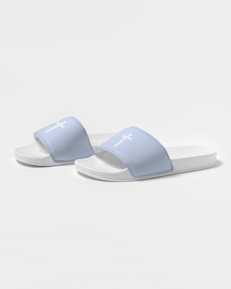 Simple Cross: Men's Light Blue Slide Sandal