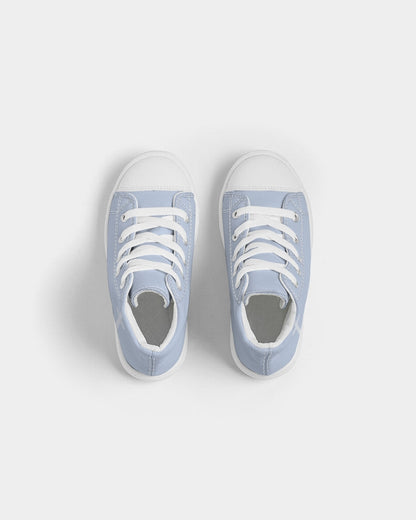 Simple Cross: Kids Light Blue Canvas Hightop Shoe