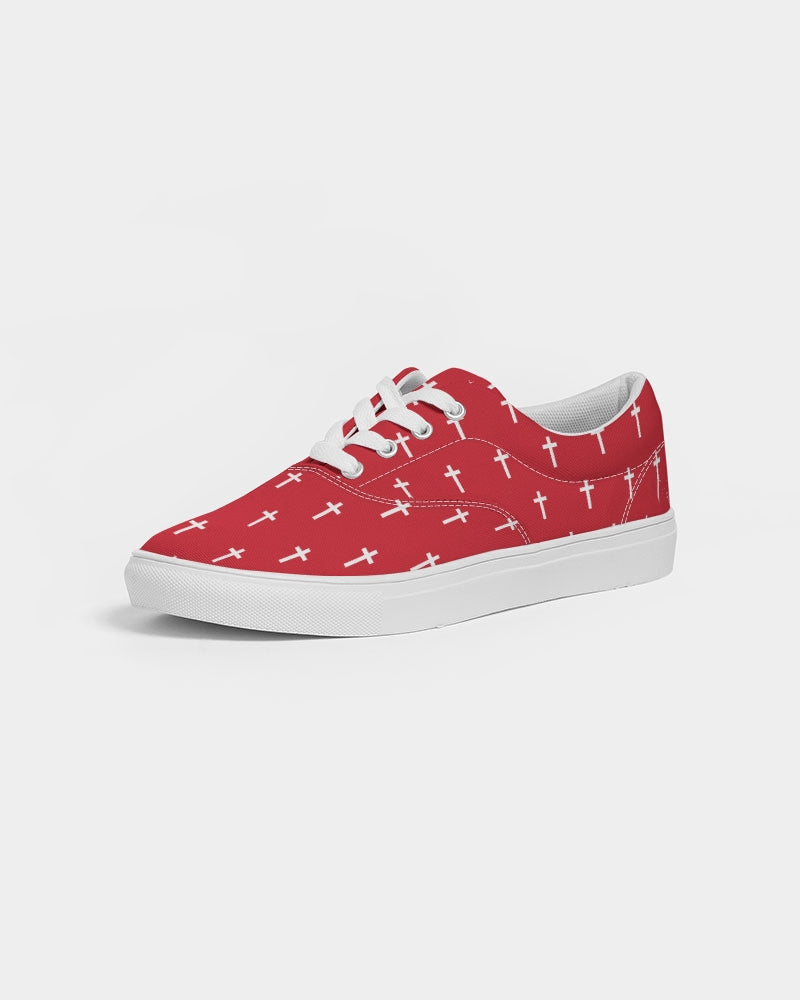 Mini Cross: Men's Red Canvas Lace Up Shoe