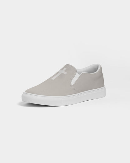 Simple Cross: Women's Taupe Canvas Slip On Shoe