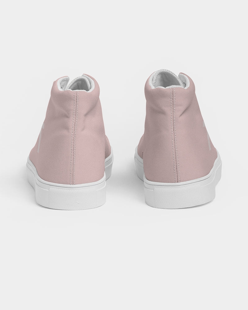 Simple Cross: Men's Pink Canvas Hightop Shoe