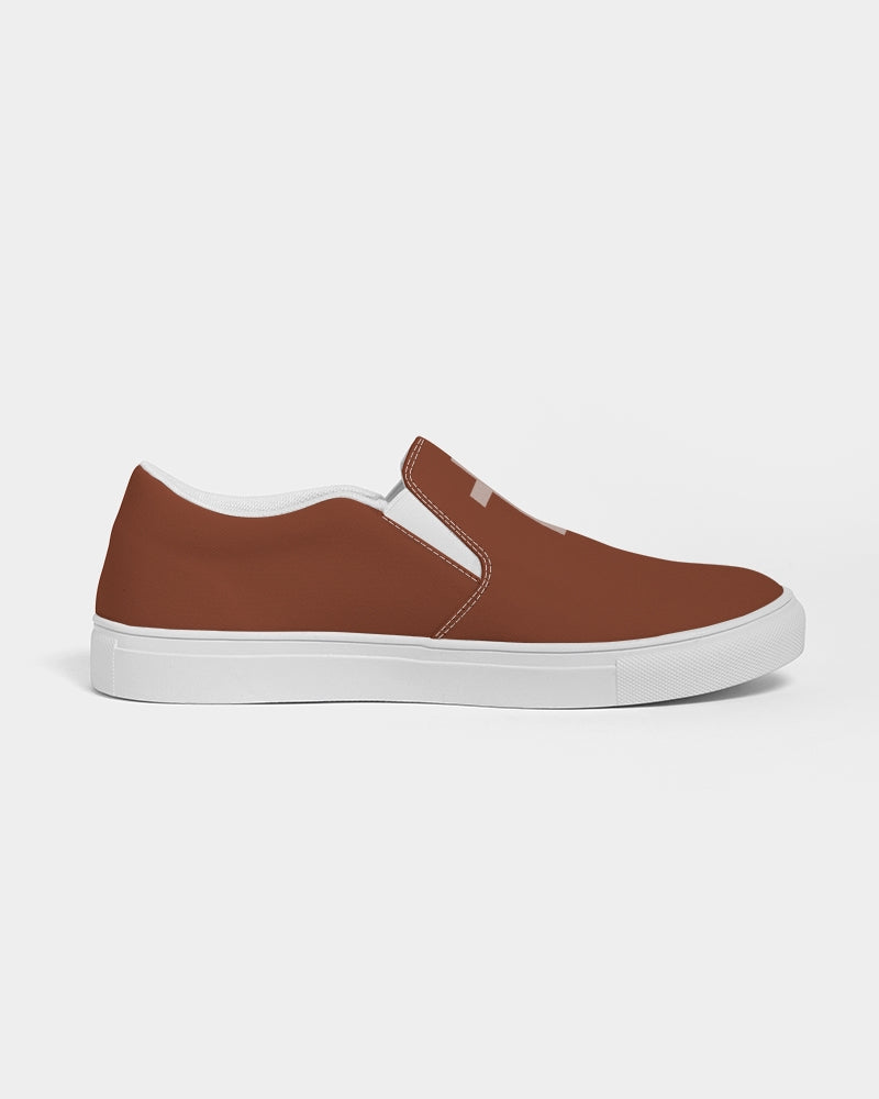 Simple Cross: Men's Maroon Canvas Slip On Shoe