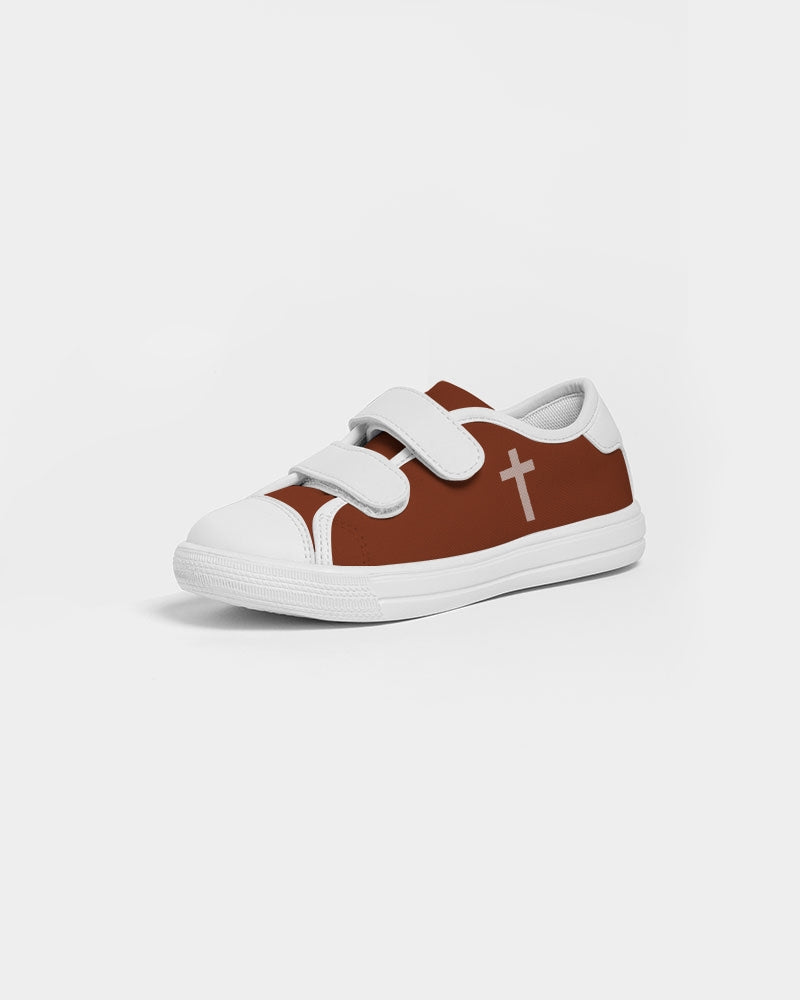 Simple Cross: Kids Maroon Velcro Sneaker