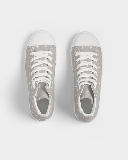Mini Cross: Women's Taupe Canvas Hightop Shoe