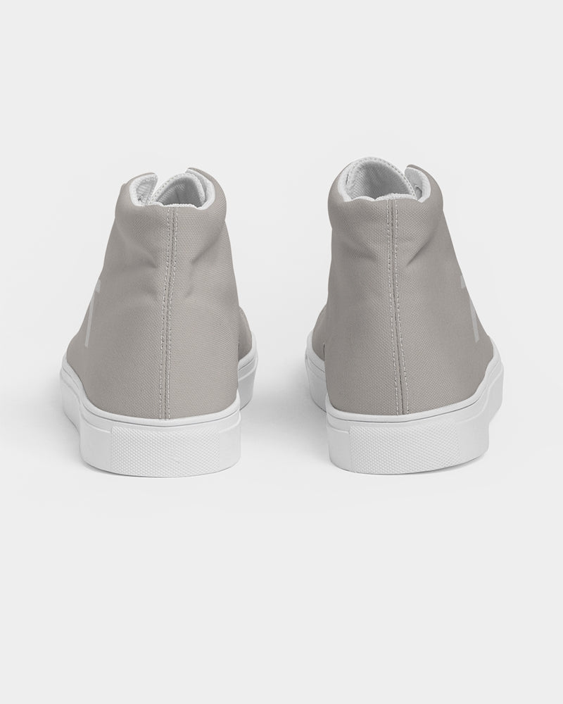 Simple Cross: Women's Taupe Canvas Hightop Shoe