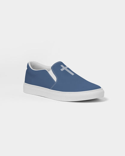 Simple Cross: Men's Navy Canvas Slip On Shoe