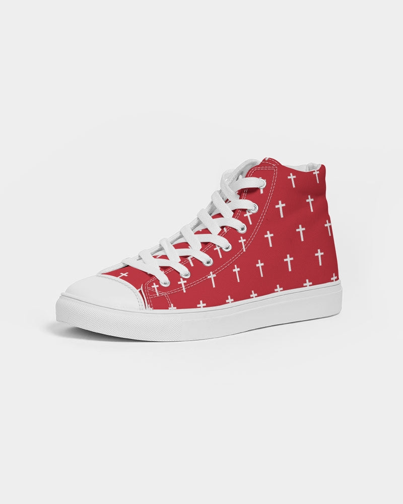 Mini Cross: Women's Red Canvas Hightop Shoe