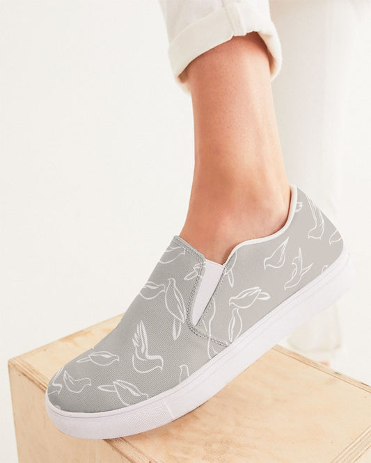 Doves: Women's Taupe Canvas Slip On Shoe