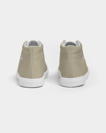 Simple Cross: Kids Tan Canvas Hightop Shoe