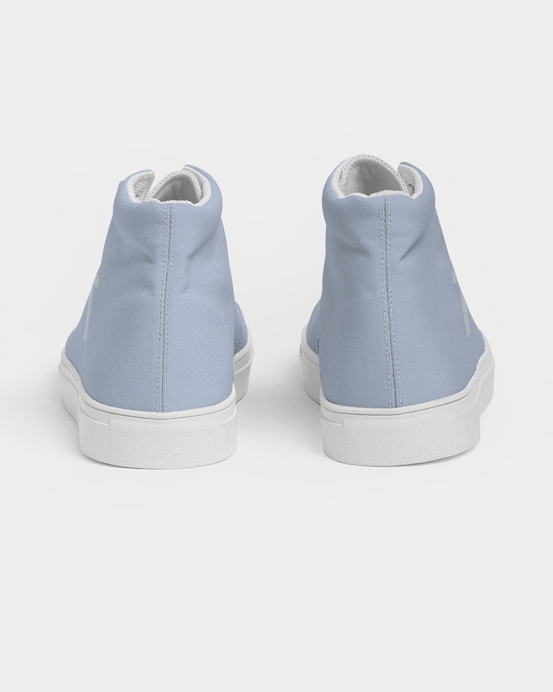 Simple Cross: Women's Light Blue Canvas Hightop Shoe